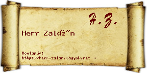 Herr Zalán névjegykártya