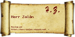 Herr Zalán névjegykártya
